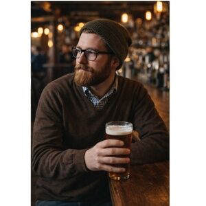 Brooks Brothers Classic Java Brown Merino Wool V-Neck Sweater